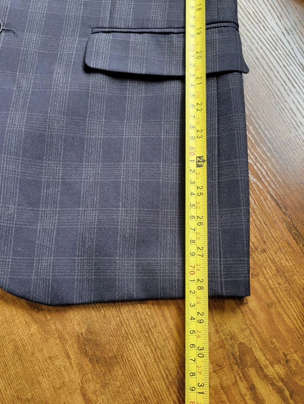 Banana Republic Wool Blend Blazer Tailored Fit Plaid Blue Men's 40 Short